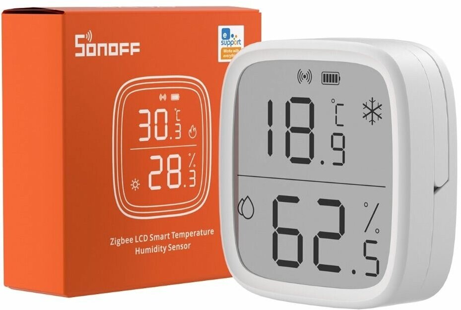 Датчик температуры и влажности SONOFF SNZB-02D - ZigBee (c дисплеем)