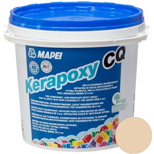 Затирка Mapei Kerapoxy CQ, 3 кг, 3 л, 132 beige 2000 затирка mapei kerapoxy cq 3 кг 3 л 290 crema