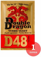 Дрожжи спиртовые Double Dragon D48 Turbo, 1 шт. 132 гр.