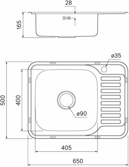 Кухонная мойка Iddis Basic чаша слева BAS65PLi77