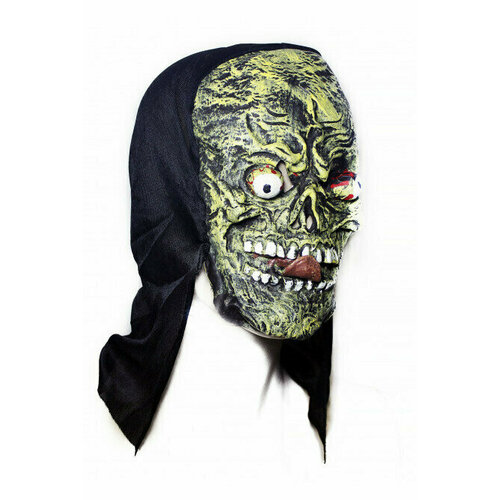фото Жуткая латексная маска с языком вкостюме