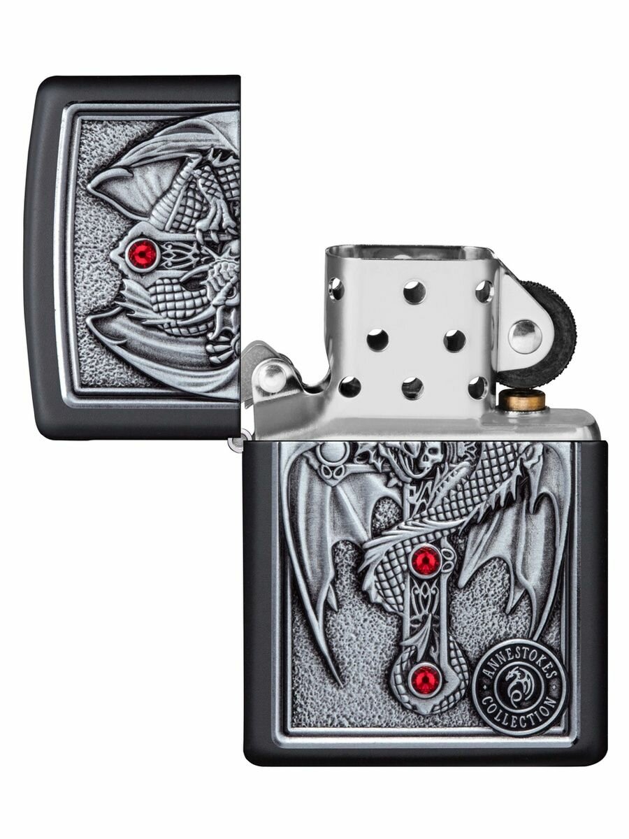 Зажигалка бензиновая Zippo 49755 Winged Dragon Cross - фотография № 4