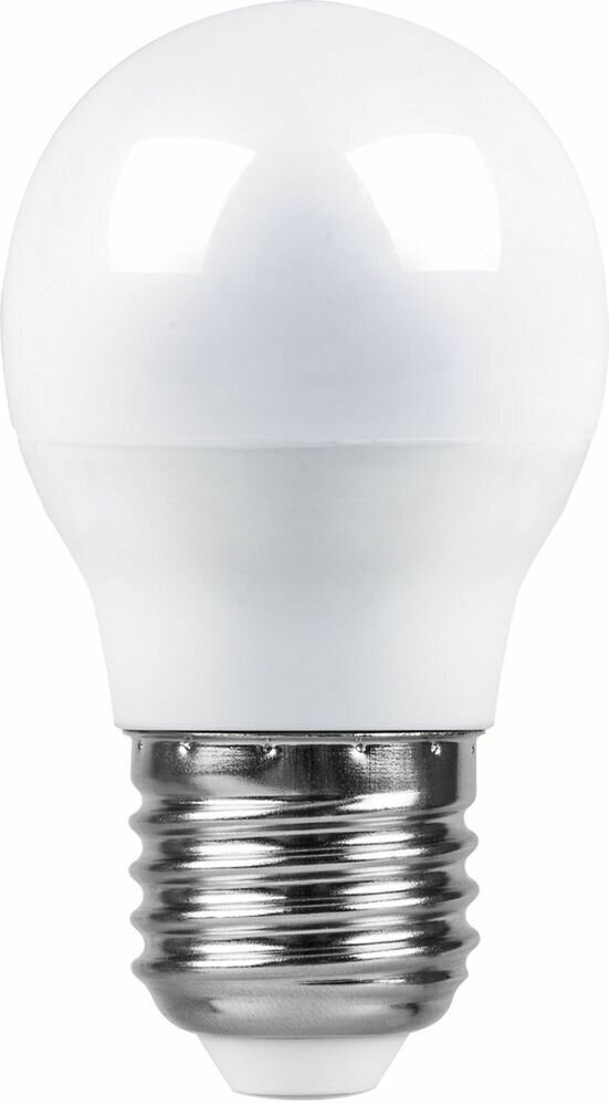 Лампа светодиодная LED 7вт Е27 теплый шар | код. 25481 | FERON (7шт. в упак.)