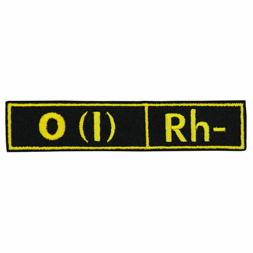 Нашивка, патч, шеврон Группа Крови. O (I) Rh- 125x25mm PTC415-2 шеврон нашивка патч группа крови o i rh первая отрицательная на липучке 90х30мм