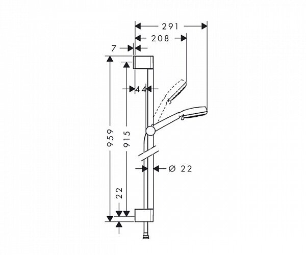 Душевой гарнитур Hansgrohe Crometta 100 Vario Uni 26657400 - фотография № 17