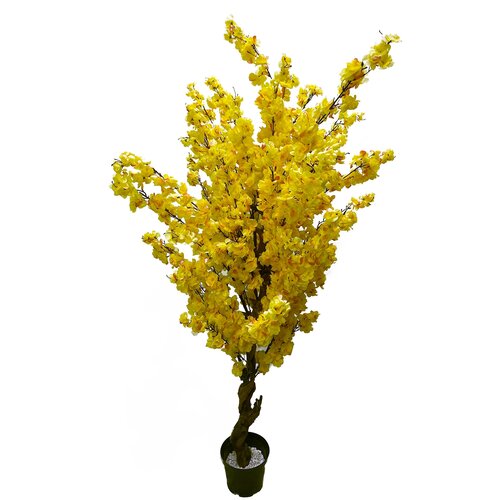 Искусственные цветы. Искусственное дерево Сакура желтая 150см