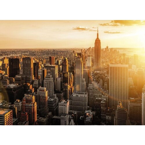 Моющиеся виниловые фотообои Нью-Йорк закат, 400х290 см