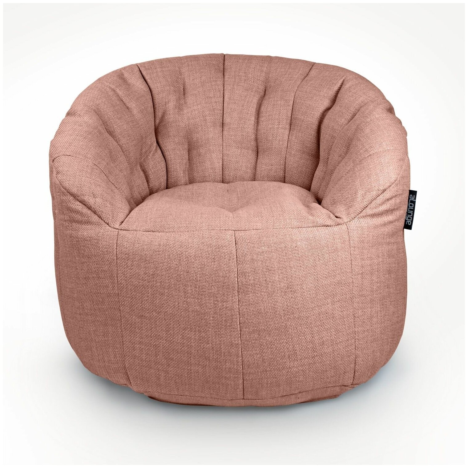 Современное бескаркасное кресло для отдыха дома aLounge - Butterfly Sofa - Sakura Pink (рогожка, розовый) - мягкая мебель в гостиную, спальню, детскую, офис, на балкон, дачу