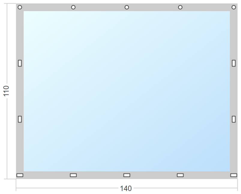 Мягкое окно Софтокна 140х110 см съемное, Скоба-ремешок, Прозрачная пленка 0,7мм, Серая окантовка, Комплект для установки - фотография № 2