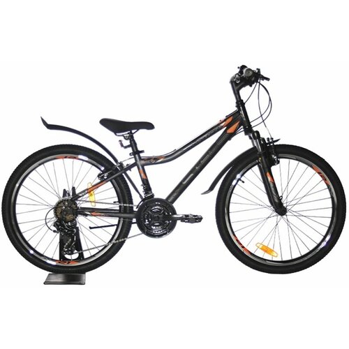 фото Велосипед подростковый горный stels navigator 24" 410 v 21 sp v010 рама 12" антрацитово-черный