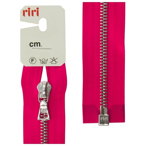 фото Молния металл, ni, разъёмная 1 замок, на атласной тесьме, 6 мм, 70 см, цвет 9407, малиновый riri