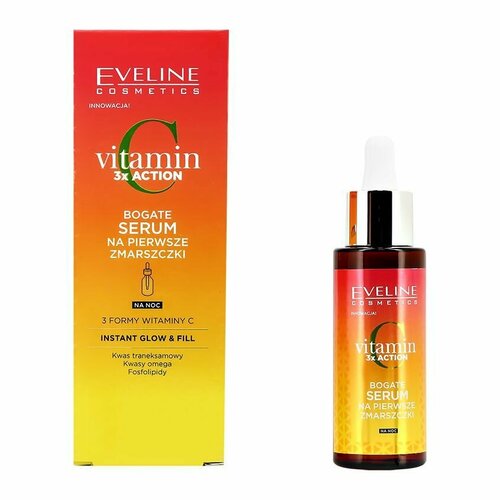 Сыворотка для лица EVELINE VITAMIN C питательная (против первых морщин) 30 мл