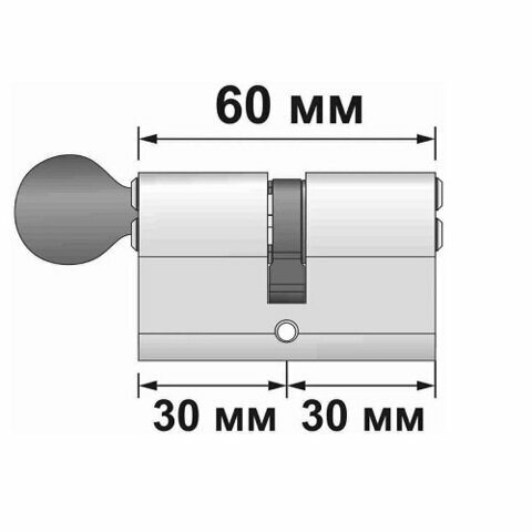 Цилиндровый механизм с вертушкой Fuaro 100 ZM 60 mm /25+10+25/ CP хром 5 кл. 37051 - фотография № 5