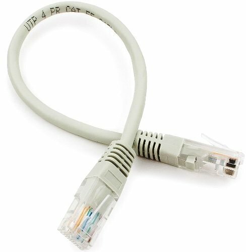 Патч-корд UTP CAT5e медный 0.25м Cablexpert PP10-0.25M RJ-45 кабель - серый