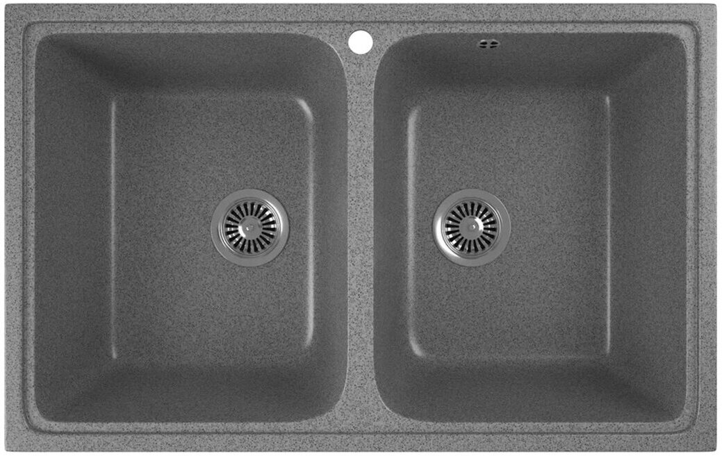 Мойка для кухни GreenStone GRS-15-309, врезная, 785 x 495 мм, темно-серая