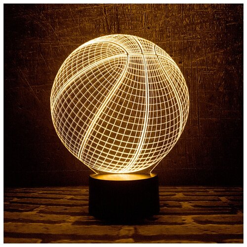 фото 3d ночник баскетбольный мяч art-lamps