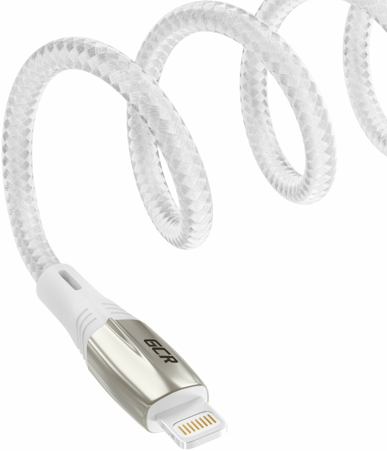 Кабель GCR Mercedes USB - Lightning 1.7m White Nylon GCR-52578 - фото №4