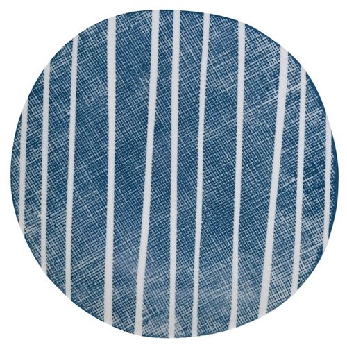 фото Тарелка закусочная easy life (синий с белыми полосками) "бриз" без инд.упаковки, фарфор, 21 см (el-r2402_brze)