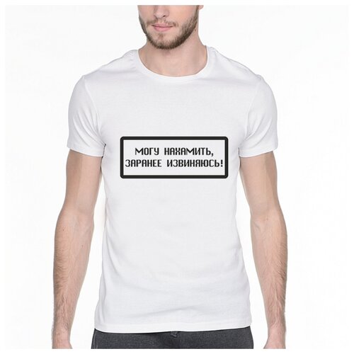фото Футболка могу нахамить заранее извиняюсь. цвет: белый. размер: l drabs