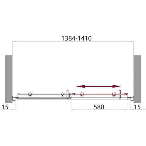 Душевая дверь BelBagno Uno UNO-BF-1-140-C-Cr