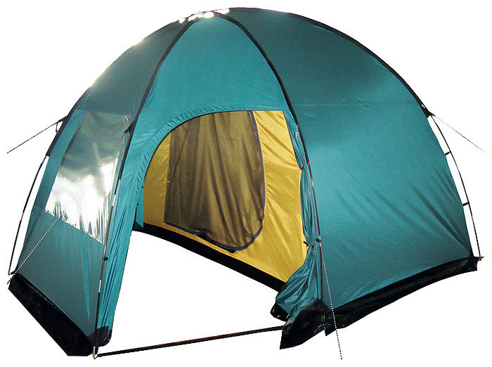 Палатка кемпинговая трёхместная Tramp BELL 3 V2, зеленый