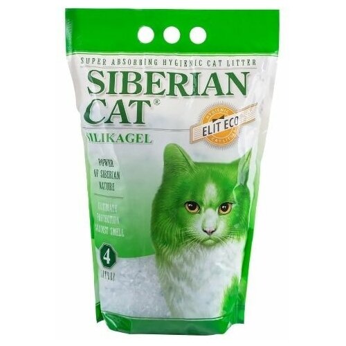 Наполнитель для кошачьего туалета силикагелевый зеленый Сибирская кошка 4 л (1,8 кг) наполнитель сибирская кошка elit силикагель 8л