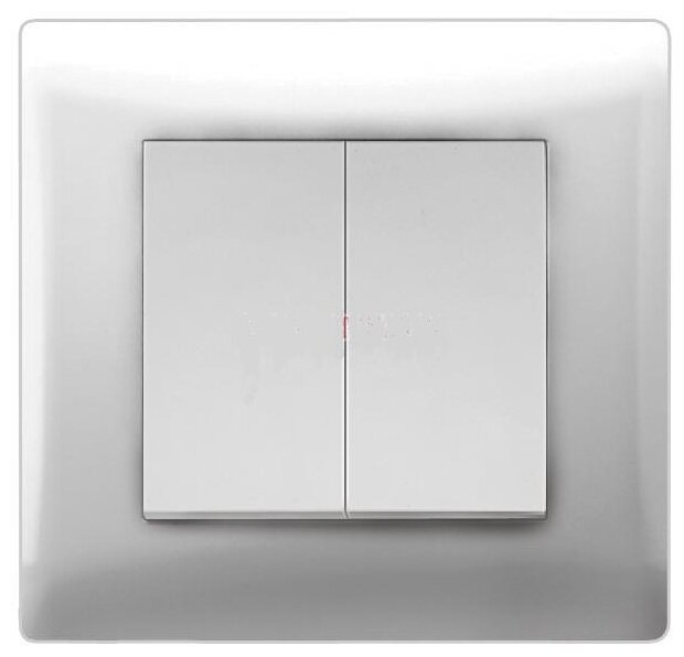 фото Двухклавишный выключатель Volsten V01-11-V21-S, Magenta, 9003 15590832