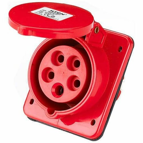 Розетка фланцевая встраиваемая CEE 425-6m7v 32А 3PNE IP44 трёхфазная 895₽
