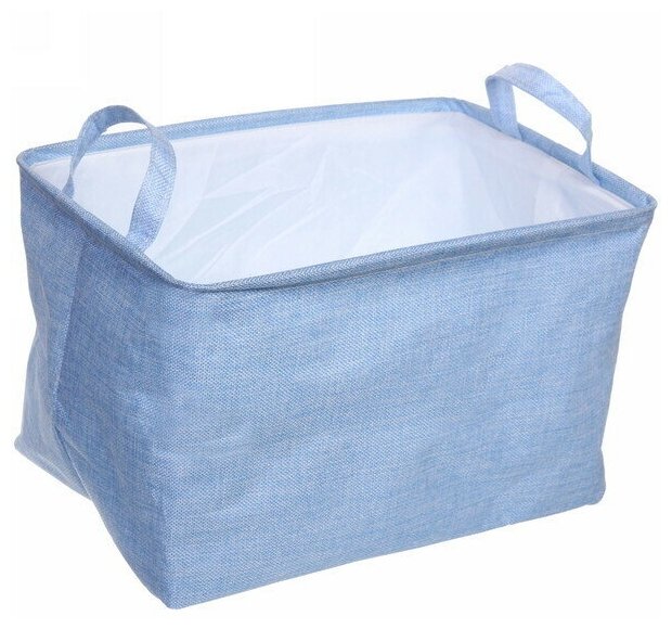 Коробка для хранения вещей с ручками «веста», цвет пастельно голубой, 38*26*21см