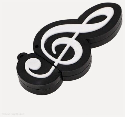 Изображение товара Подарочная флешка скрипичный ключ черный 256GB USB 3.0 оригинальный USB-накопитель