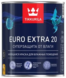 Краска Tikkurila Euro Extra 20 влагостойкая моющаяся полуматовая