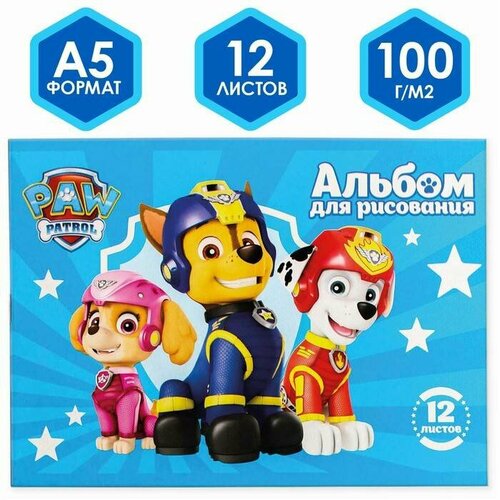 Альбомы для рисования Paw Patrol, A5, 12 листов, на скрепке, 3 шт в упаковке