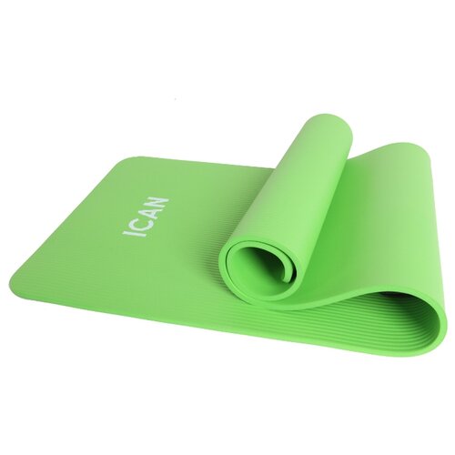 фото Коврик для фитнеса и йоги ican iym-201, nbr, 183x60x1см, зеленый