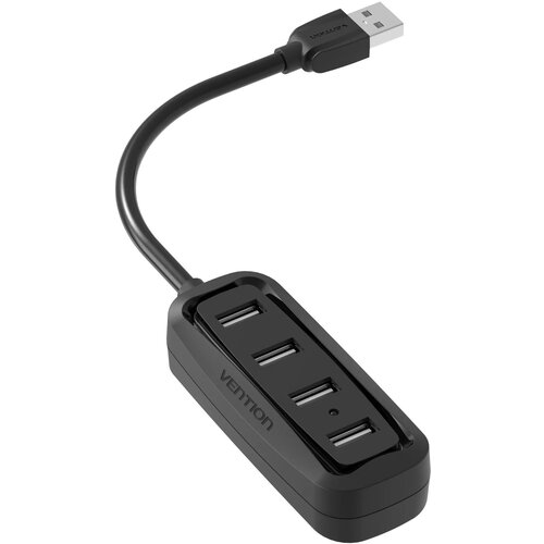 Концентратор Vention USB 2.0 на 4 порта Черный Vention VAS-J43-B015 концентратор vention otg usb 2 0 usb 3 0 на 4 порта черный 1м chabf