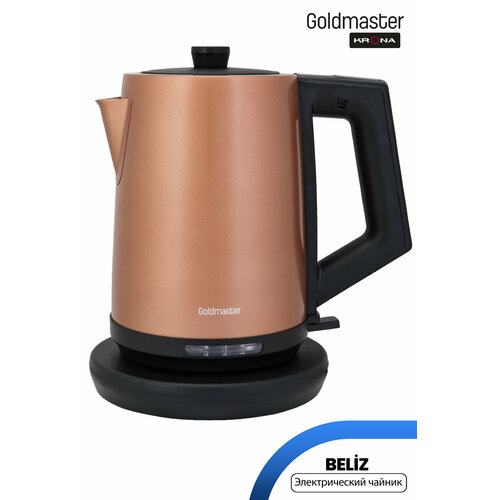 Чайник электрический Goldmaster Krona Beliz металлический Золотой чайник термос на 2 литра идеально подойдет для кофейни металлический с крышкой