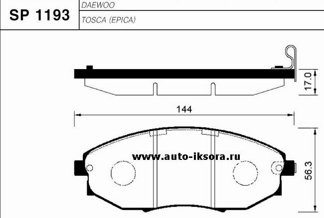 SANGSIN колодки тормозные дисковые ПЕР К-Т SP1193