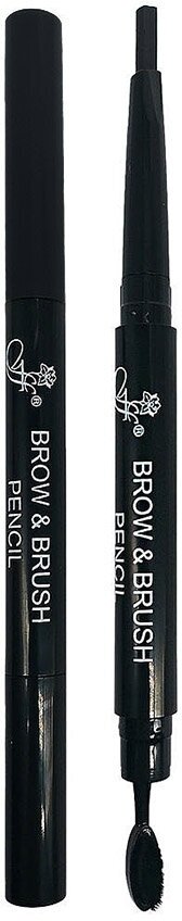 Карандаш для бровей Ffleur Brow and Brush Pencil тон чёрный 0.3 г