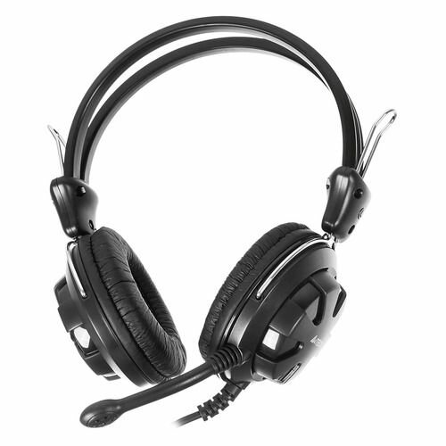 Гарнитура A4TECH HS-28, для компьютера, накладные, проводные, черный [hs-28 (black+grey)]