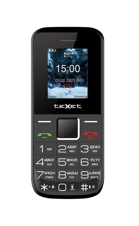 Мобильный телефон teXet TM-206 черный