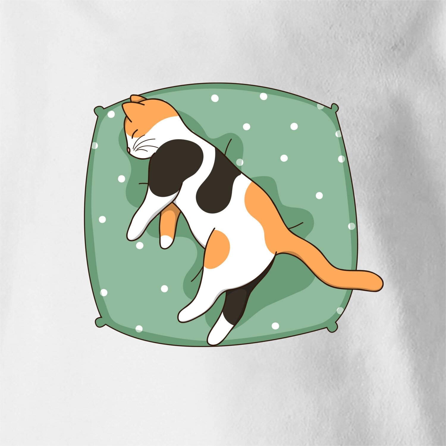 Детская футболка «Спящий кот» (140, белый) - фотография № 3