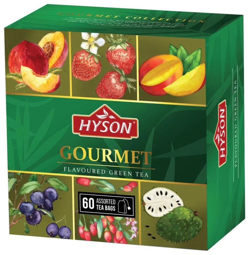 Чай зеленый Hyson Gourmet flavoured ассорти, 60 пак.