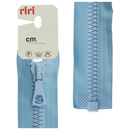 фото Молния riri тракторная разъёмная 1 замок, 6 мм, 40 cм, цвет 2614, светло-бирюзовый