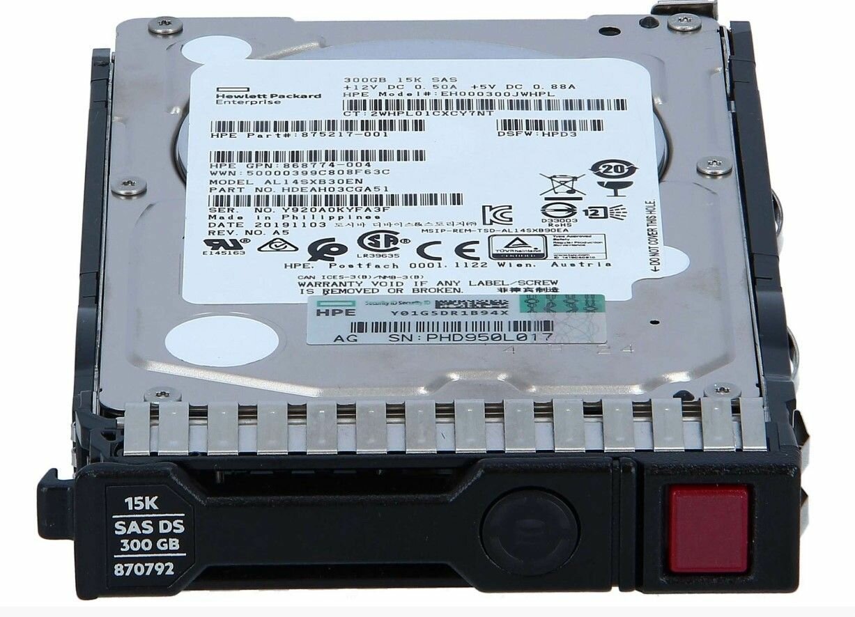 Жесткий диск HP SAS 300Гб 2.5" 15000 rpm (870753-B21, 870792-001)