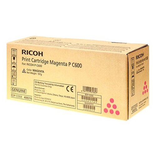 Картридж Ricoh P C600 magenta, 12000 стр, пурпурный тонер картридж ricoh 408317 p c600 желтый ресурс 12000 страниц оригинальный 1 шт