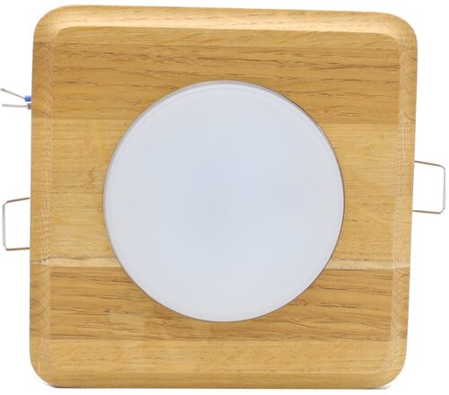 Встраиваемый точечный светодиодный светильник с квадратный деревянной рамкой R6. TR12, 6 Вт, 4200К, светлый дуб
