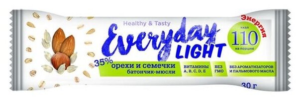 Батончик-мюсли EVERYDAY light с семечками, пакет 30г