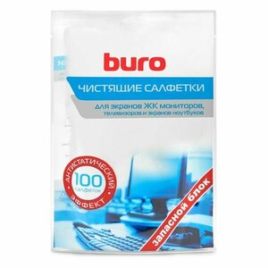 Влажные салфетки Buro BU-Zscreen, 100 шт (запасной блок) для экранов мониторов/плазменных/ЖК телевизоров/ноутбуков