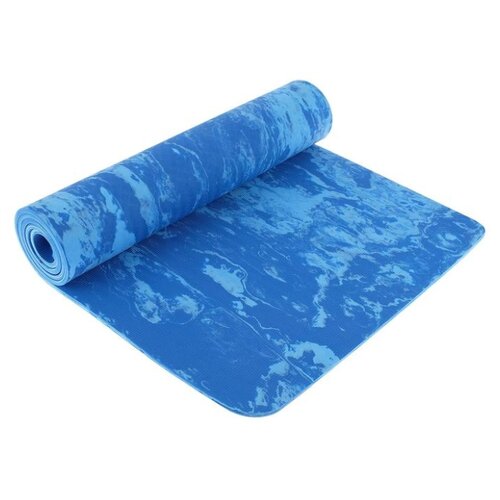 фото Коврик sangh yoga mat, 183х61х0.8 см синий/голубой рисунок