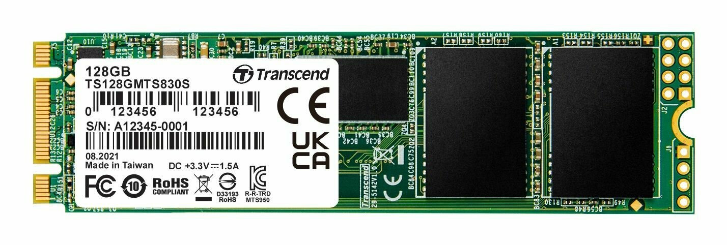 Внутренний SSD диск TRANSCEND MTS 830 128GB, SATA3, M.2 (TS128GMTS830S)