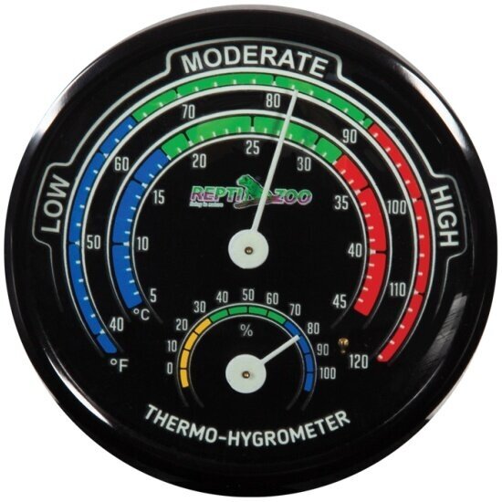 Термогигрометр аналоговый Repti-zoo , светящийся 04RHT, d75мм